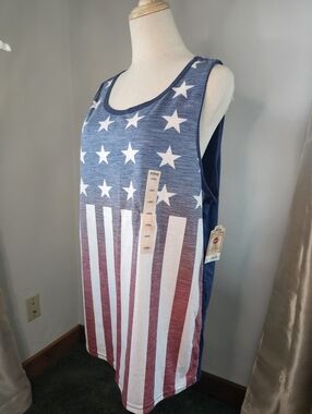 Urban Pipeline American Flag Tank Top NWT Size Large Patriotic USA Graphic